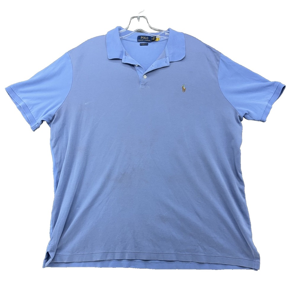 Polo Ralph Lauren Polo Shirt Mens L Light Blue Classic Fit Cotton Pony Logo Top